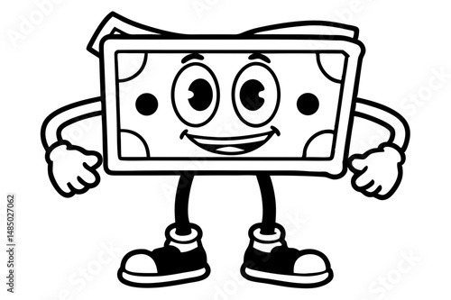 Happy Cartoon Money Character Illustration Design