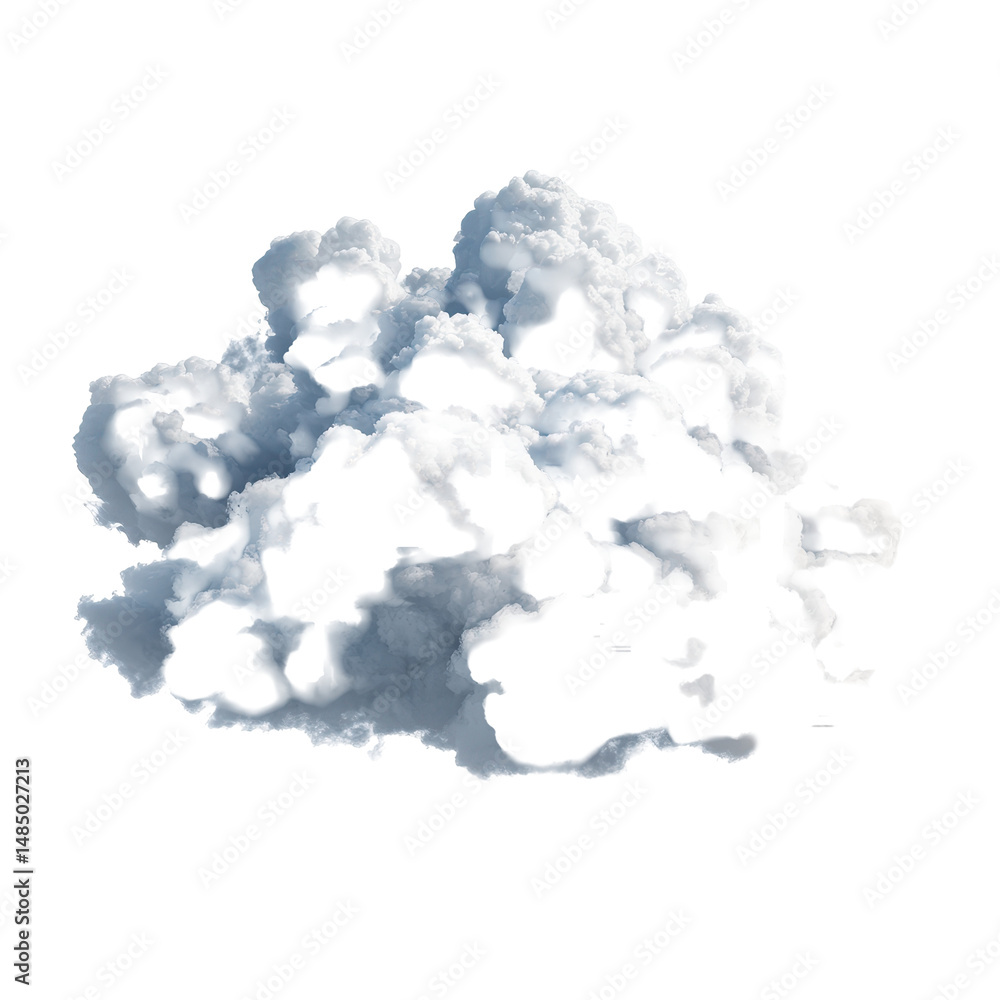 Obraz premium Fluffy white cloud floating in a clear sky during a sunny day