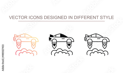 Εκτύπωση καμβά flying car icon design with white background stock illustration