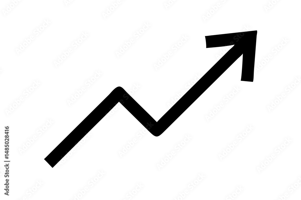 Bold Black Upward Trending Arrow Graphic Design Element Bold Black Upward Trending Arrow Graphic Design Element