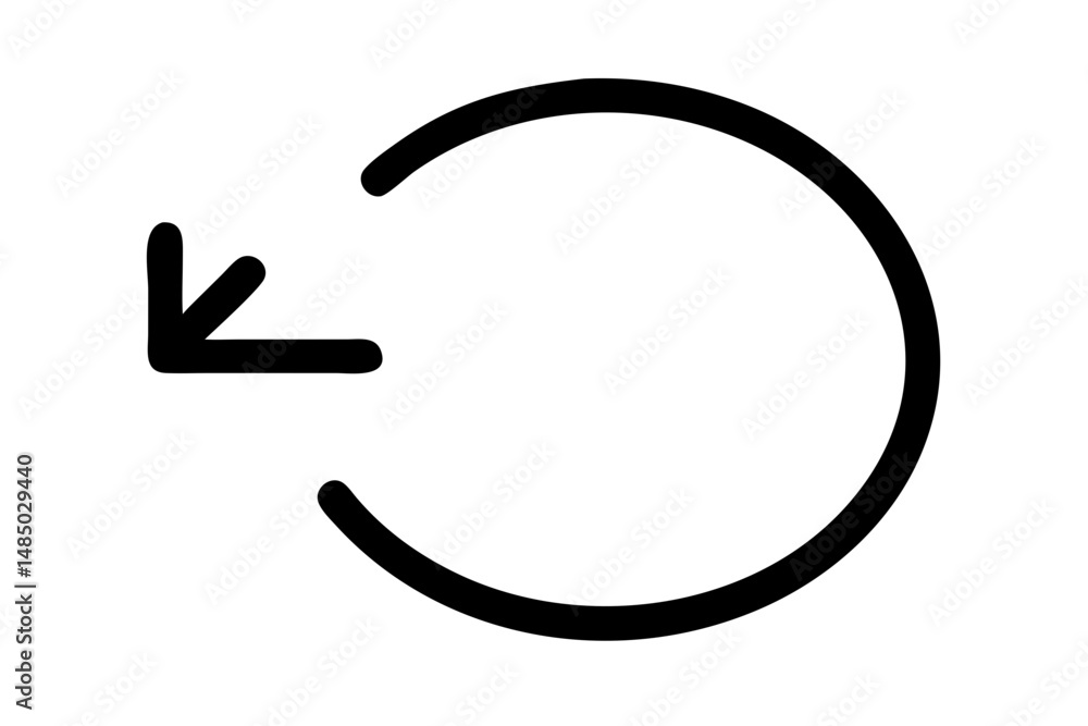 Simple Black Arrow and Curve Icon for Login or Return Simple Black Arrow and Curve Icon for Login or Return