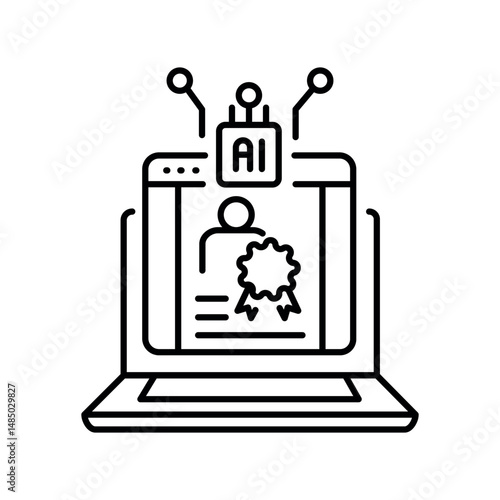 generation student resumes black  line icon for digital and print projects.