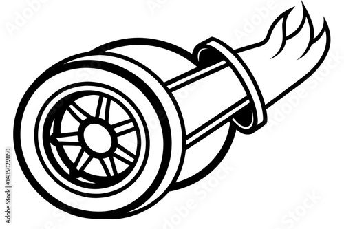 Turbocharger with Flame Design Automotive Speed Power Performance