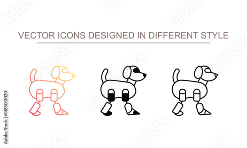 robot dog icon design with white background stock illustration
