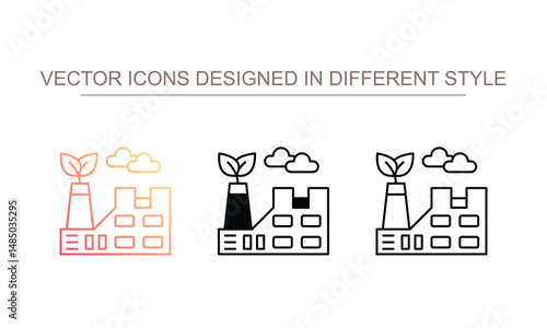 Eco factory icon design with white background stock illustration