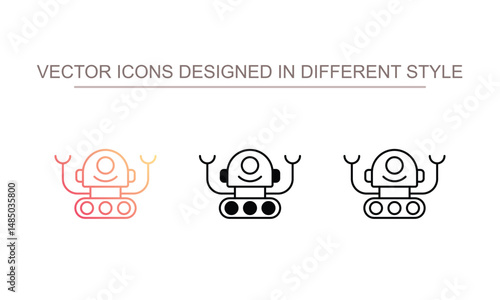 personal droid icon design with white background stock illustration
