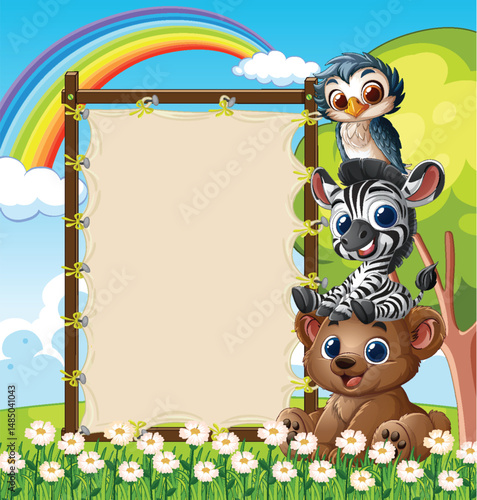 Cute Animals in a Sunny Meadow
