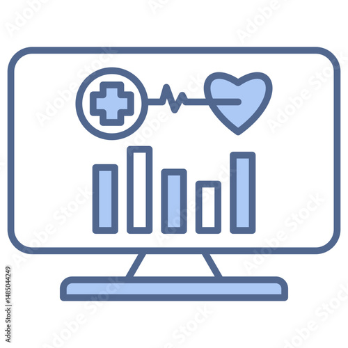Health Analytic Blue Icon