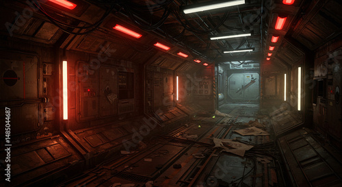 Sci-Fi Wrecked Ship Scene