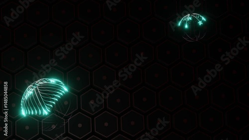 Animierte Lichtstrahlen und Reflexionen.