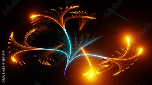 Animierte Lichtstrahlen und Reflexionen.