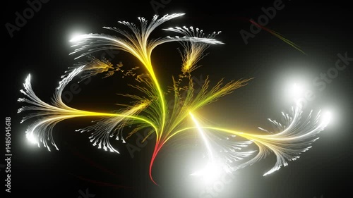 Animierte Lichtstrahlen und Reflexionen.