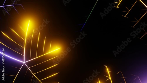 Animierte Lichtstrahlen und Reflexionen.