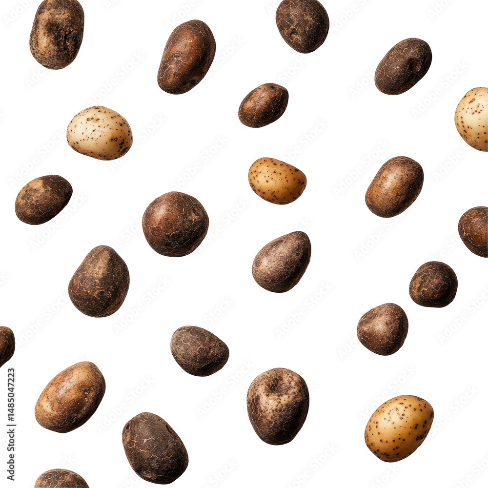 custom made wallpaper toronto digitalVariety of potatoes displayed against a white background in a creative arrangement
