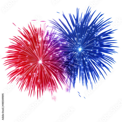 Colorful fireworks display lights up the night sky during a festive celebration in summer