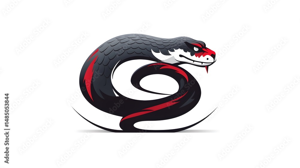 Obraz premium Minimalist Silhouette Snake Vector Icon for Professional Use