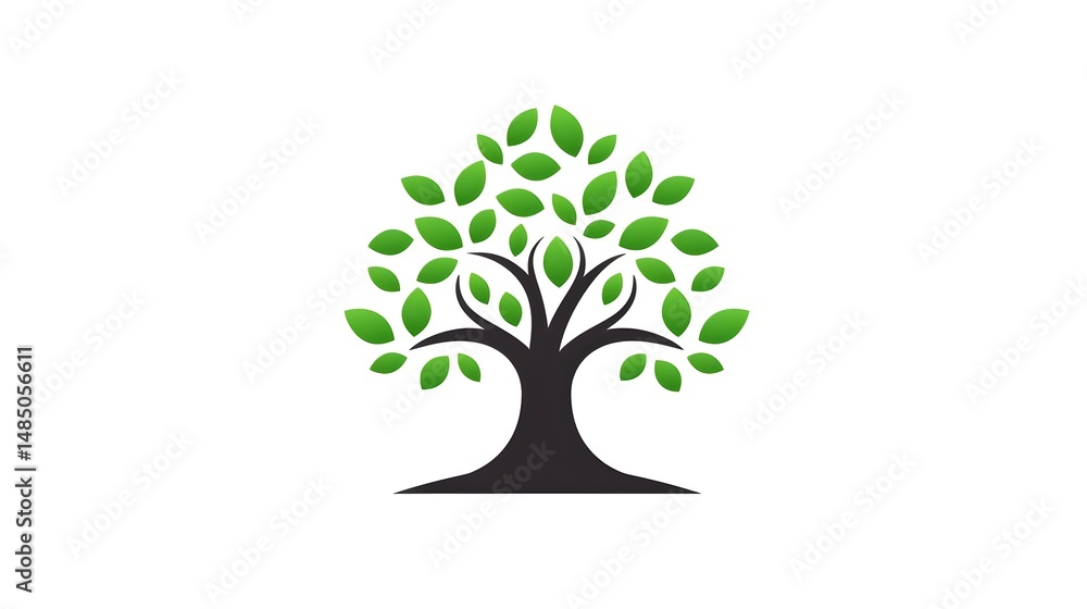 Tree logo icon flat vector illustration for creative design projects Tree logo icon flat vector illustration for creative design projects