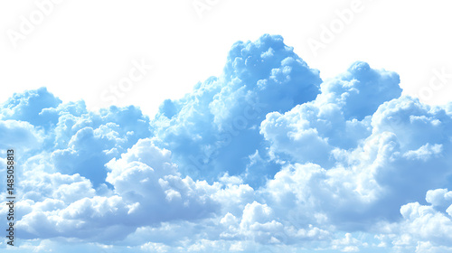 Soft floating clouds on white minimal background