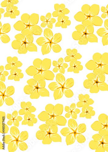seamless background with yellow flowers, wallpaper, transparent 