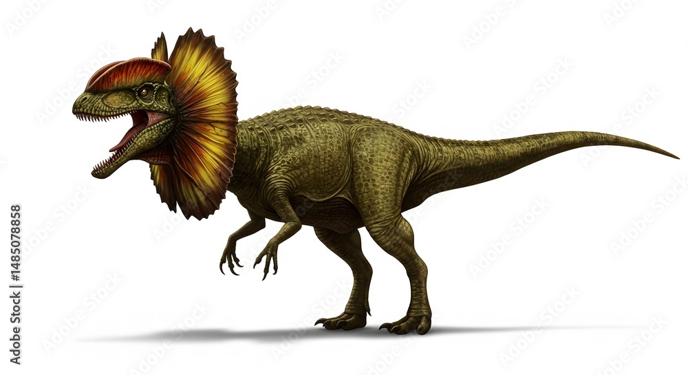 Fototapeta premium Dilophosaurus on isolated background