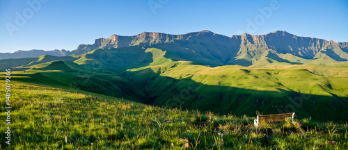 Drakensberg Scenery in the Cathedral Peak region of the Ukhahlamba Drakensberg Park. KwaZulu Natal. South Africa.