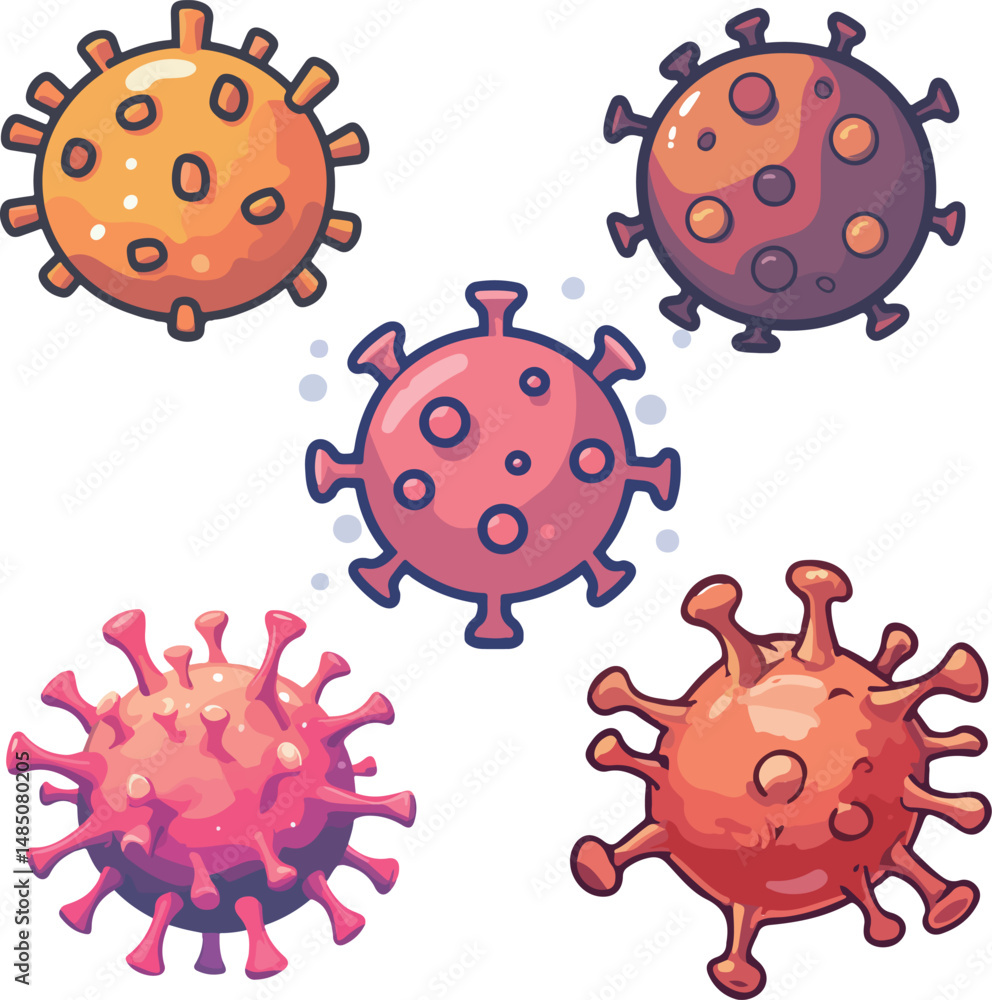 Fototapeta premium Cartoon coronavirus illustration material 
