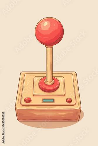 Retro arcade joystick on a minimalist background