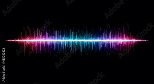 Audio Waveform with Neon Lighting