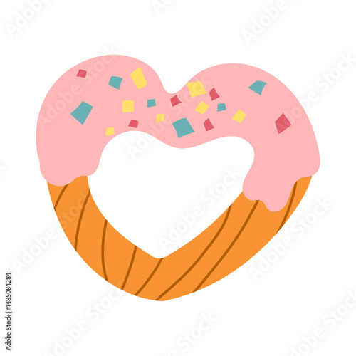 Churros icon. Illustration of traditional Spanish and Mexican sweet dessert and chocolate dip isolated on a white background. Vector 10 EPS. Hand drawn doodle illustration.