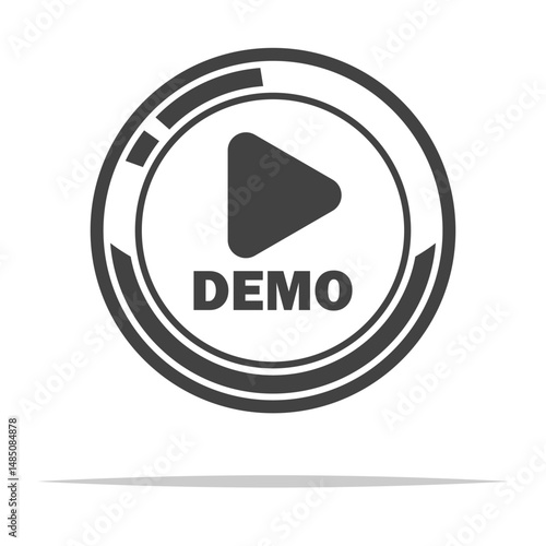 Play demo button outline icon transparent vector isolated