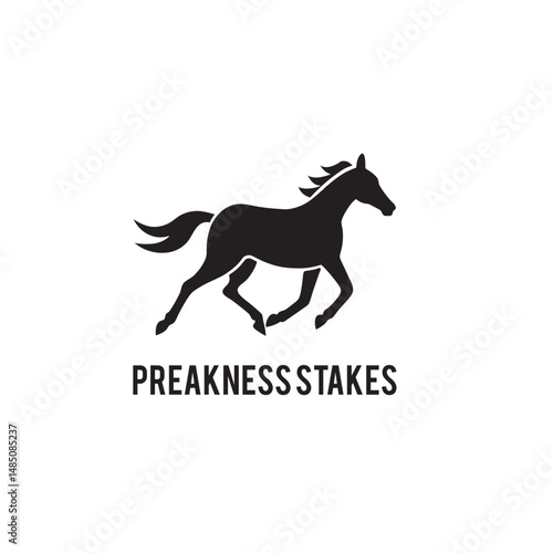 Preakness Stakes Horse Racing vector, icon. The Preakness Stakes is traditionally held on the third Saturday in May.