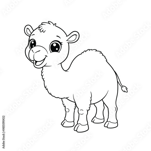 Camel Outline – Minimalist Line Art Illustration of a Desert Animal for Travel, Nature, and Educational Designs