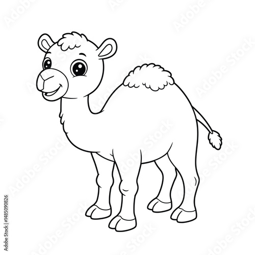 Camel Outline – Minimalist Line Art Illustration of a Desert Animal for Travel, Nature, and Educational Designs