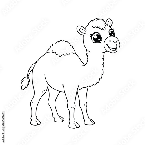 Camel Outline – Minimalist Line Art Illustration of a Desert Animal for Travel, Nature, and Educational Designs