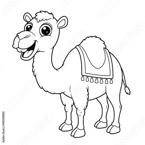 Camel Outline – Minimalist Line Art Illustration of a Desert Animal for Travel, Nature, and Educational Designs