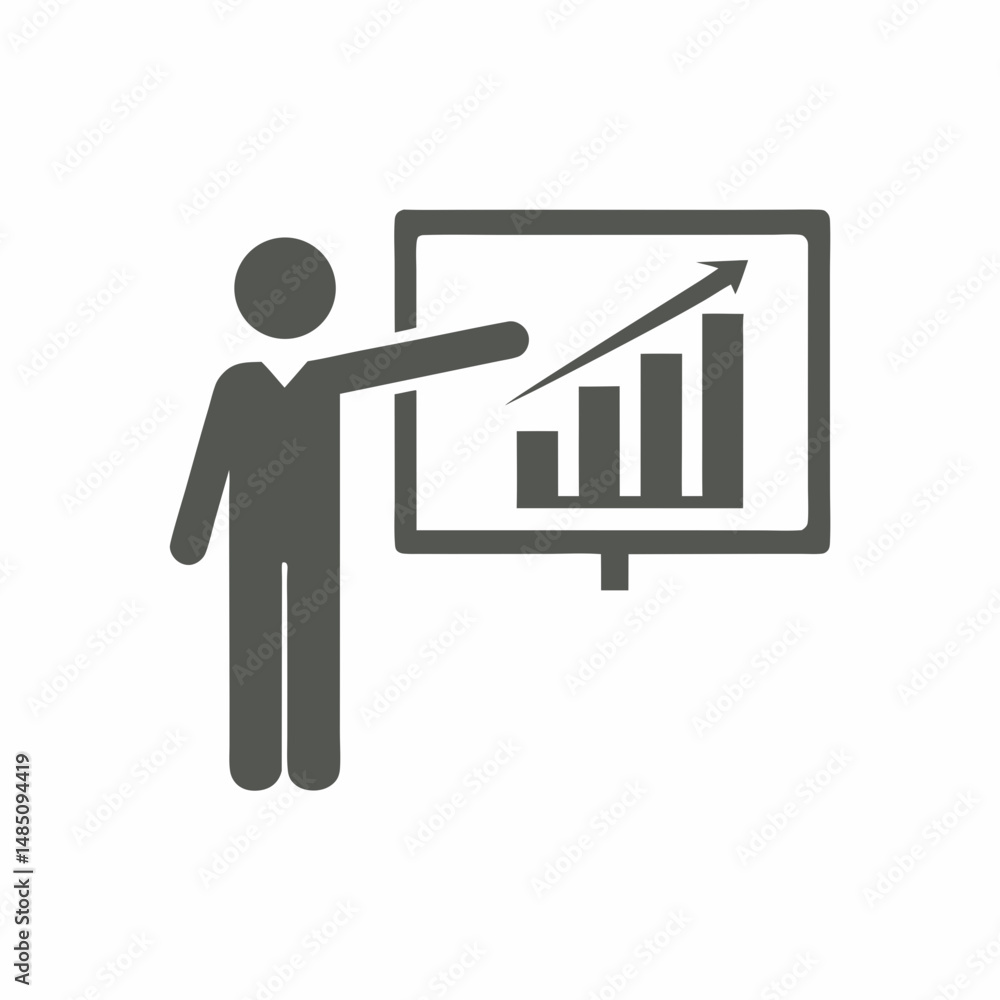 Person Presenting Graph Vector Design. Person Presenting Graph Vector Design.