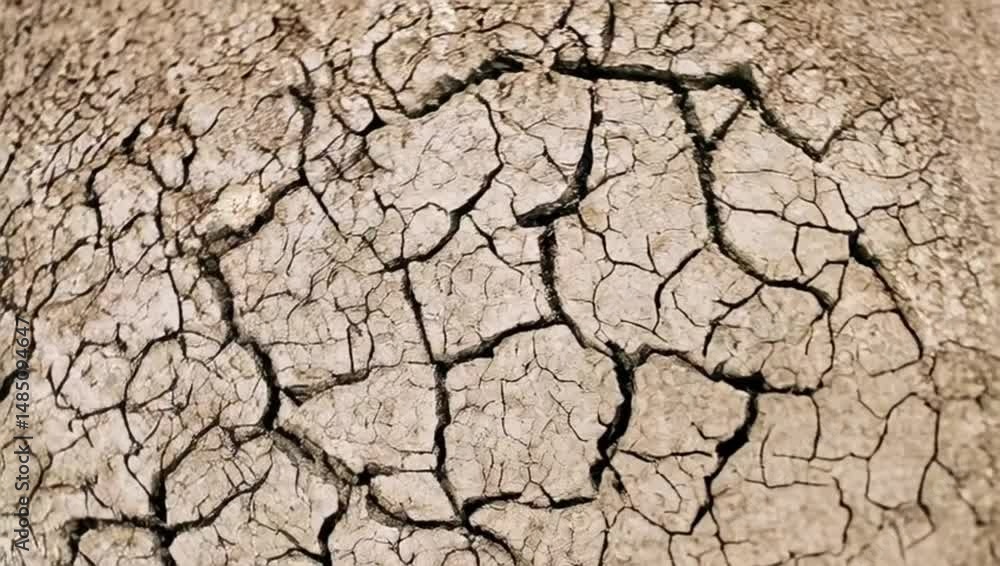 Close-up of cracked earth, arid and barren, representing environmental challenges Close-up of cracked earth, arid and barren, representing environmental challenges