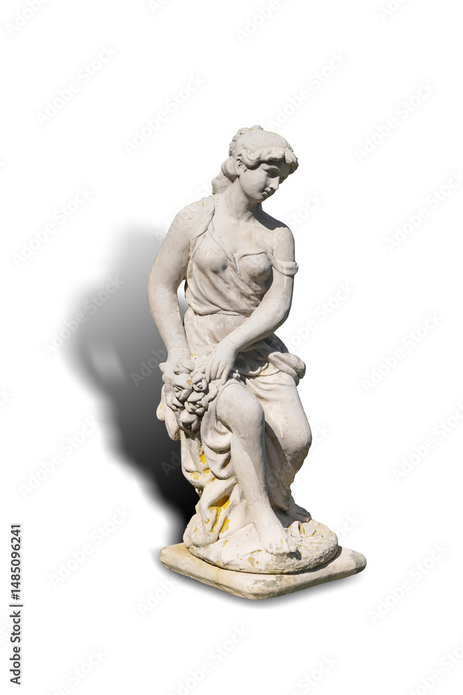 statue of a woman decoration isolated on white background. This has clipping path. statue of a woman decoration isolated on white background. This has clipping path.