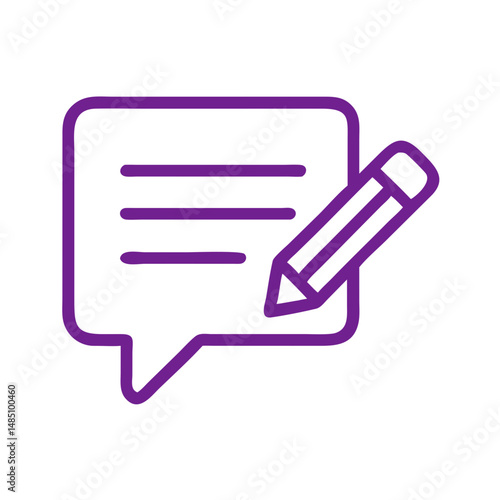  Edit message icon in outline style with chat bubble and pencil