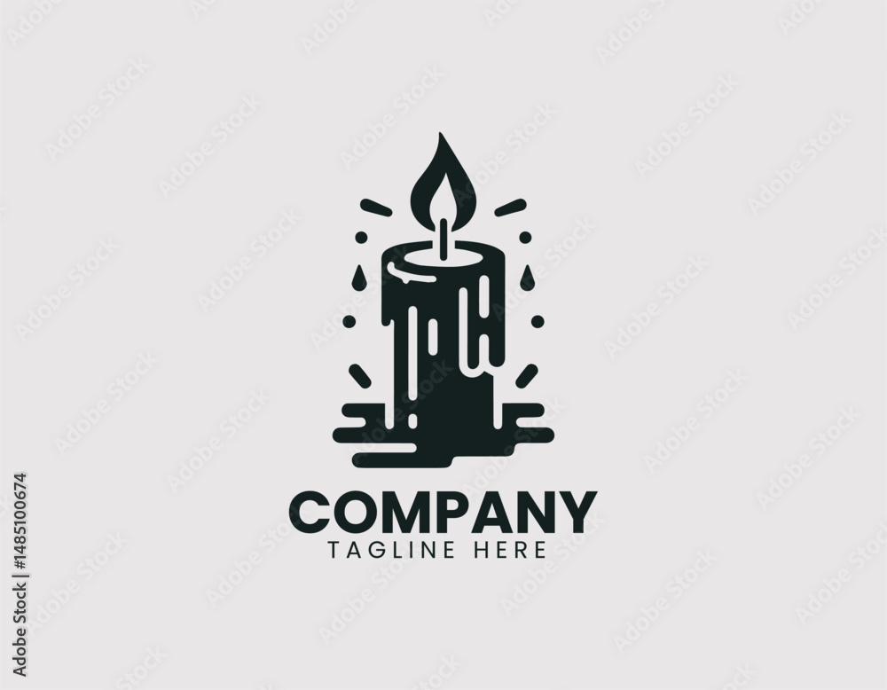Simple Burning Candle with Dripping Wax Vector Logo Design, Minimalist Lit Candle Dripping Wax Vector Logo, Basic Burning Candle with Wax Drips Illustration Logo Simple Burning Candle with Dripping Wax Vector Logo Design, Minimalist Lit Candle Dripping Wax Vector Logo, Basic Burning Candle with Wax Drips Illustration Logo