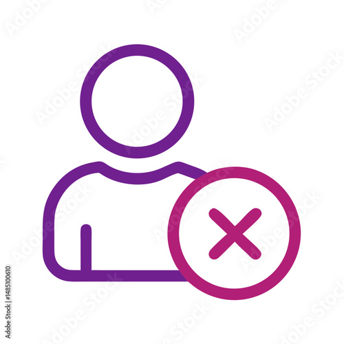  Remove friend icon with user silhouette and cancel symbol