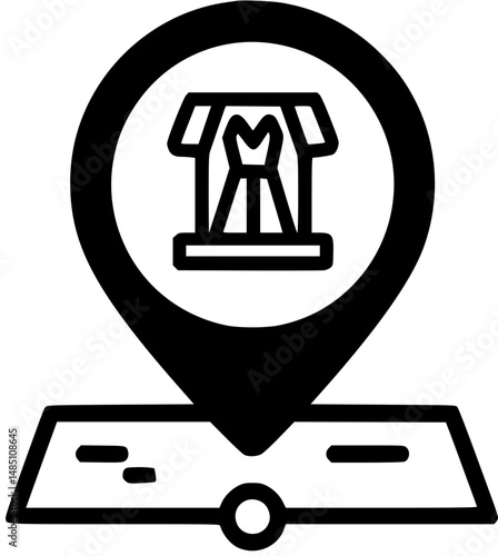 Boutique location marker on fashion map