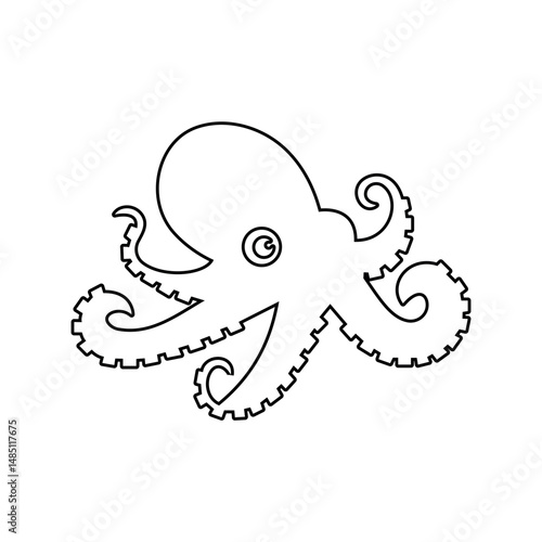 Octopus outline vector icon. For any platform action promotion and advertising mockup. Isolated symbol sign used for: mobile, app, design, web, dev, ui, ux, gui. EPS 10. For your project.