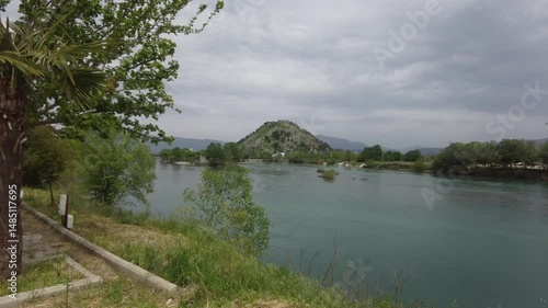 panorama of  Shkodra lake in Albania