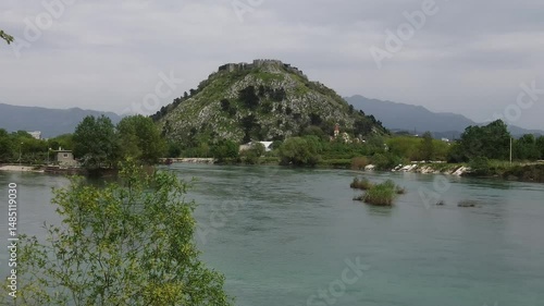 panorama of  Shkodra lake in Albania