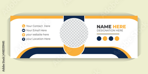 Stylish Corporate Email Signature Design, email footer or flat mail template, Modern and Sleek Email Footer Design, Corporate Business Template

