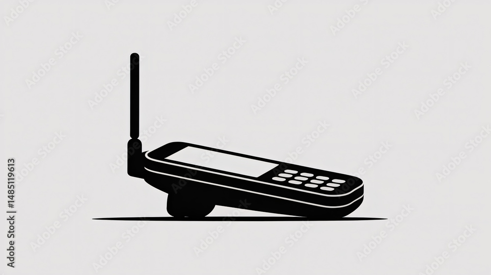 Satellite phone silhouette flat vector isolated on a white background