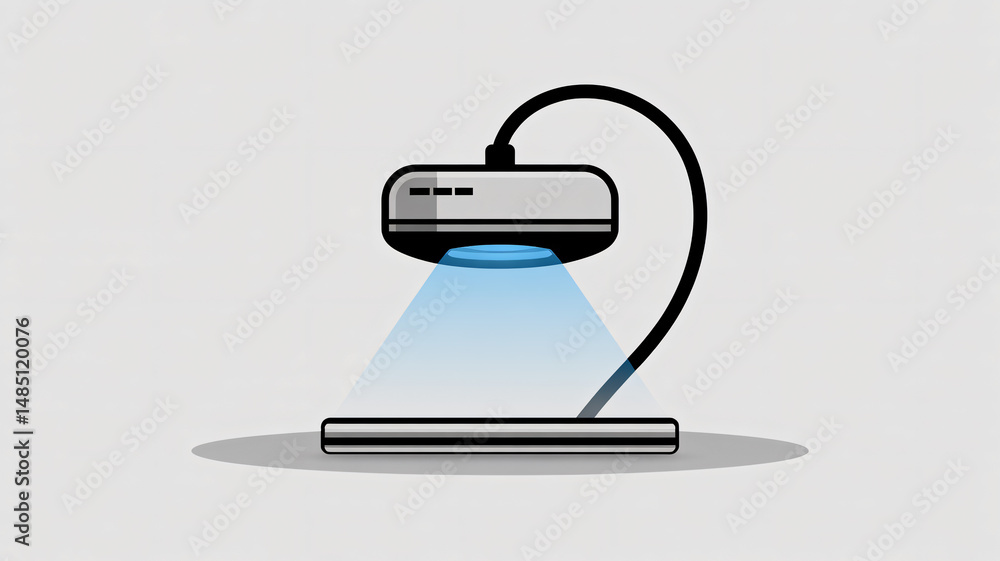 Scanner vector silhouette icon ideal for business office or remote work graphics