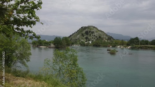 panorama of  Shkodra lake in Albania