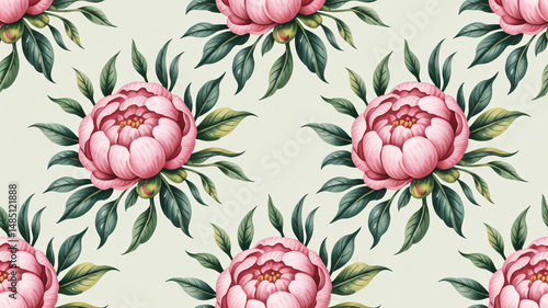 Obraz na płótnie Seamless floral pattern w salonie